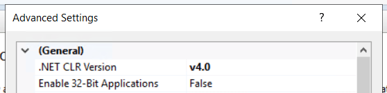 Enable 32-Bit Applications showing False